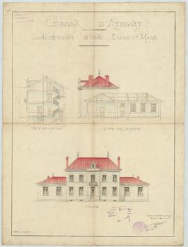 Plan pour la construction d'une maison d’école (2nd bâtiment), vue 01.