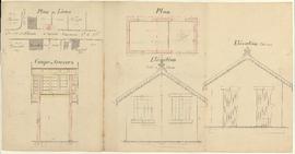 Plan des lieux et du pavillon pour la construction d'un poids public au hameau de Bailleboeuf, vu...