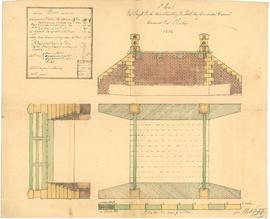 Plan des ouvrages pour la construction d'un pont sur le Renon, vue 01