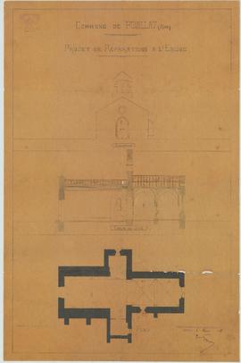 Plan pour la restauration de l'église, vue 01.