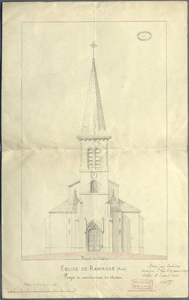 Ramasse, église: dessin façade, 1898 (2M1)