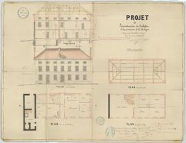 Plan pour la reconstruction du presbytère, vue 01.