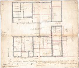 Plan du bâtiment avec les travaux à effectuer dans une maison louée à Joseph Borjon pour en faire...