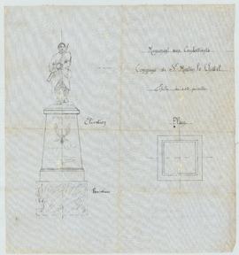 Plan pour la construction du monument aux morts, vue 02.