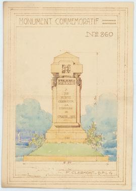 Plan pour la construction du monument aux morts, vue 01.