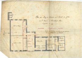 Plan pour un projet d'agrandissement des écoles des filles et des garçons, vue 02.