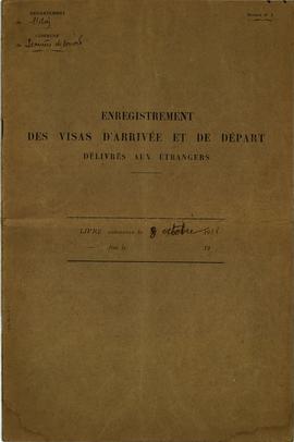 Serrières-de-Briord 2I2 - Cahier d'enregistrement des visas d'arrivée et de départ, vue 1