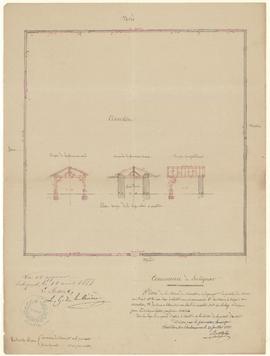 Plan pour des réparations aux murs de clôture du cimetière, vue 01.